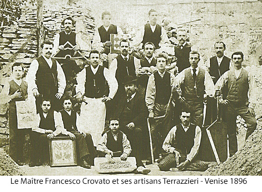 Le maître Francesco Crovato et ses artisants - Venise 1896